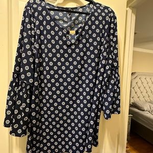 Navy print blouse